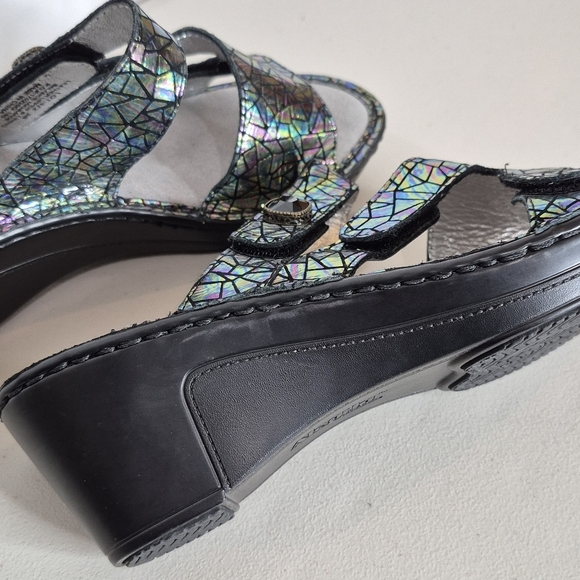 Alegria Loti Tectonic Wedge Heel Adjustable Velcro Slide Sandals - Size 38/8-8.5 - Picture 11 of 15